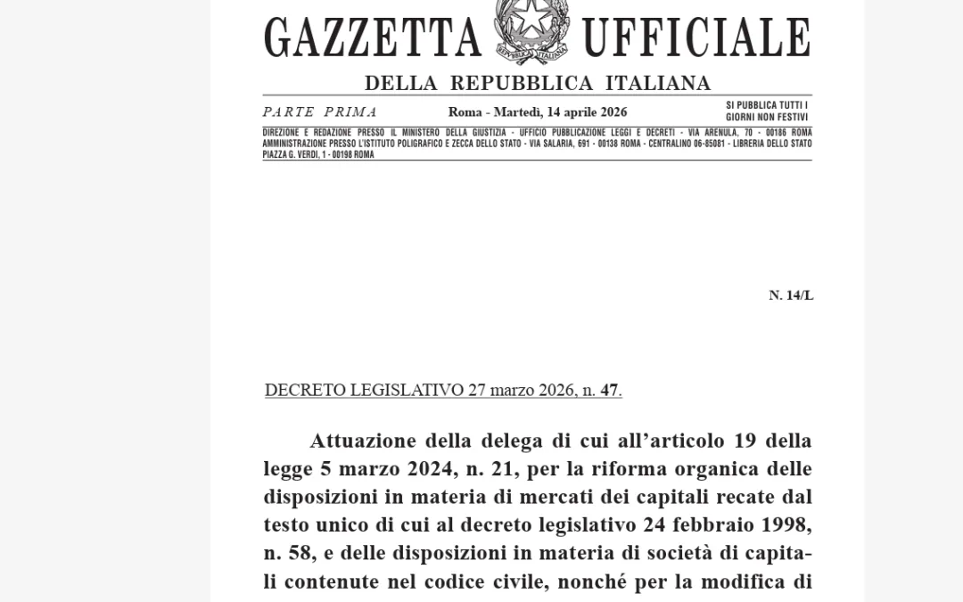 Governance societaria nel D. Lgs. 47/2026: cosa cambia per amministratori e soci?
